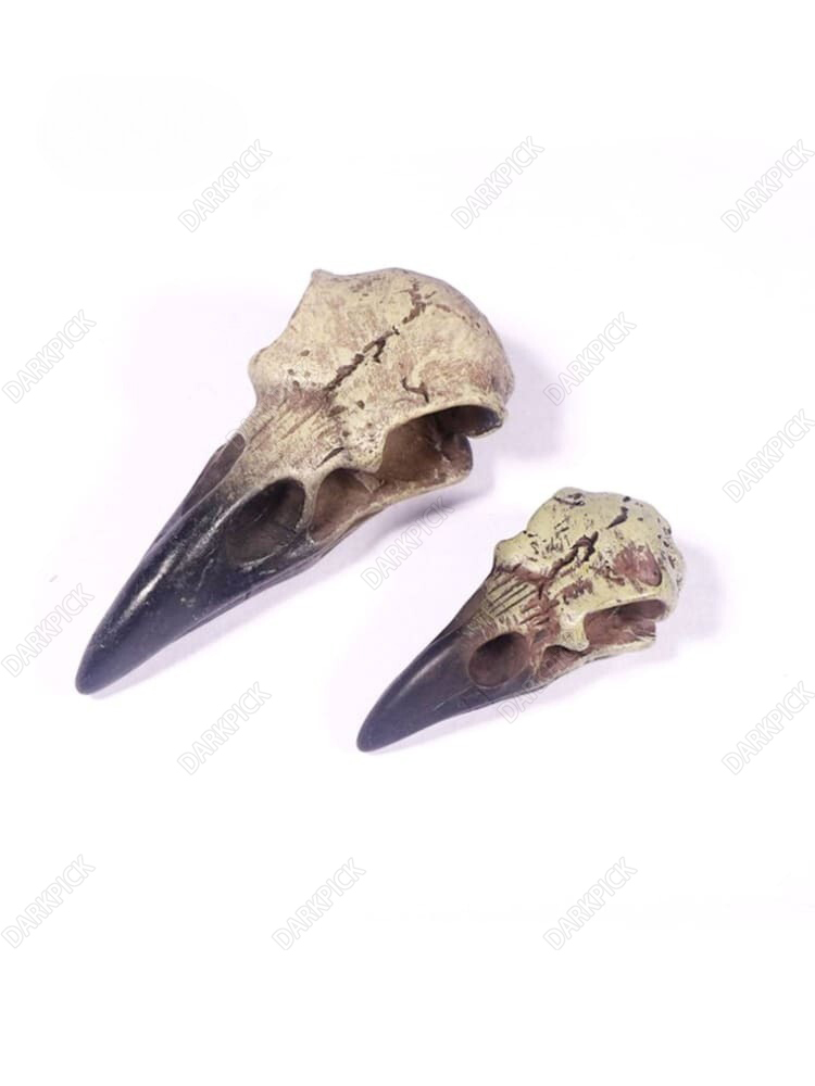Unisex Punk Raven Skull Resin Pendant Necklace