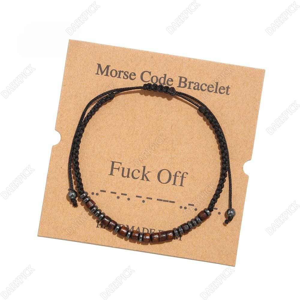 Unisex Morse Code Alphanumeric Weave Couple Bracelet