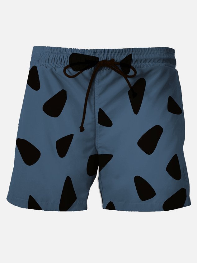 Darkpick Retro Men's Nostalgic Movie Fun Hawaiian Shorts Cartoon Stretch Plus Size Art Board Shorts