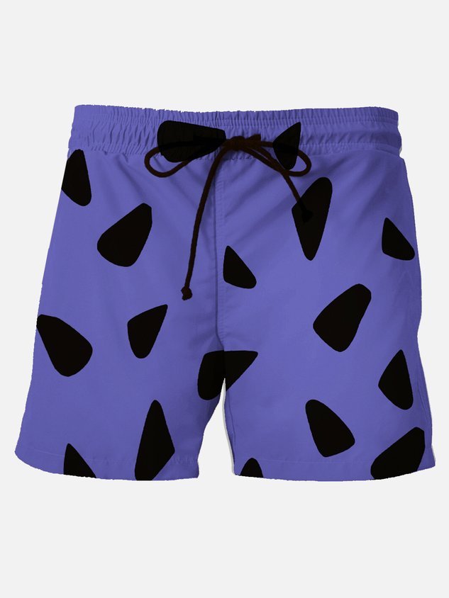 Darkpick Retro Men's Nostalgic Movie Fun Hawaiian Shorts Cartoon Stretch Plus Size Art Board Shorts