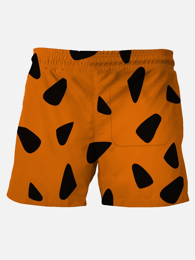 Darkpick Retro Men's Nostalgic Movie Fun Hawaiian Shorts Cartoon Stretch Plus Size Art Board Shorts