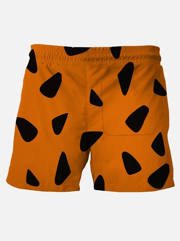 Darkpick Retro Men's Nostalgic Movie Fun Hawaiian Shorts Cartoon Stretch Plus Size Art Board Shorts