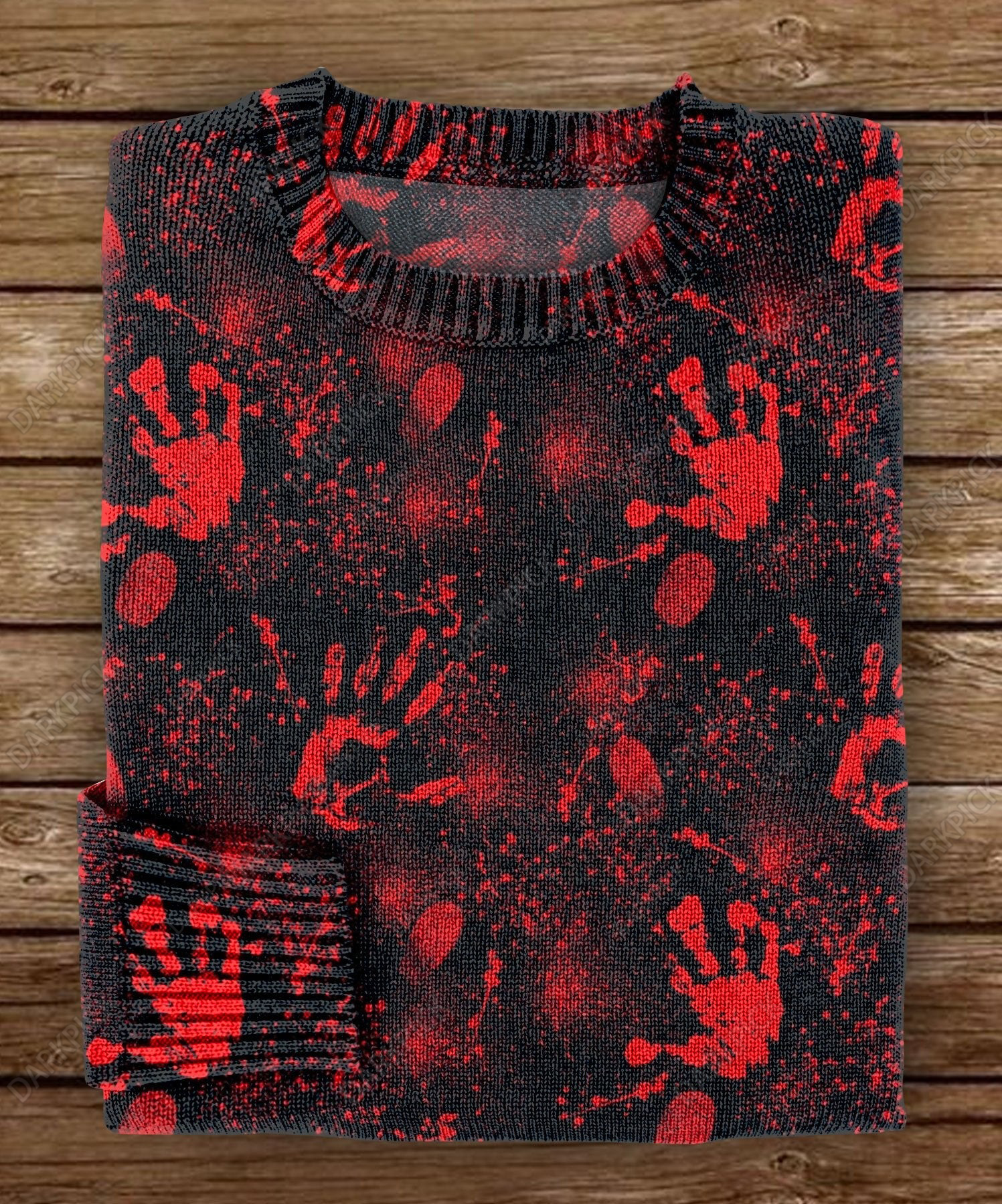 Blood splatter black Halloween Art Print Knit Pullover Sweater