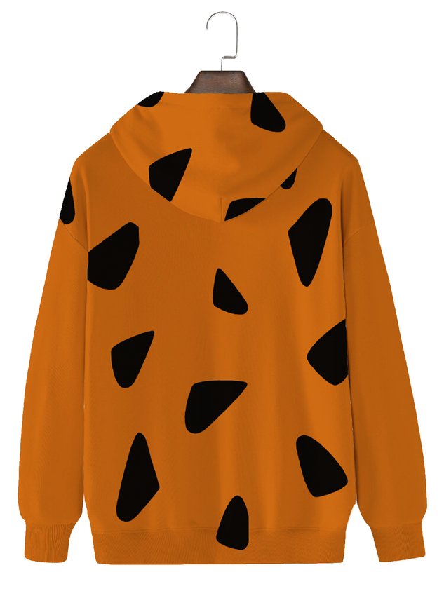 Darkpick 50's Retro Cartoon Orange Men's Hoodies Pocket Hoodie Stretch Plus Size Art Fun Sweatshirts