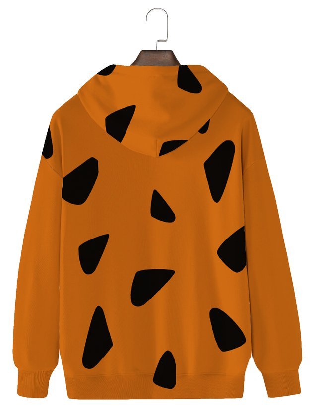 Darkpick 50's Retro Cartoon Orange Men's Hoodies Pocket Hoodie Stretch Plus Size Art Fun Sweatshirts