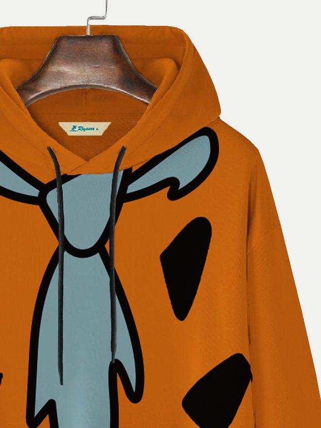 Darkpick 50's Retro Cartoon Orange Men's Hoodies Pocket Hoodie Stretch Plus Size Art Fun Sweatshirts