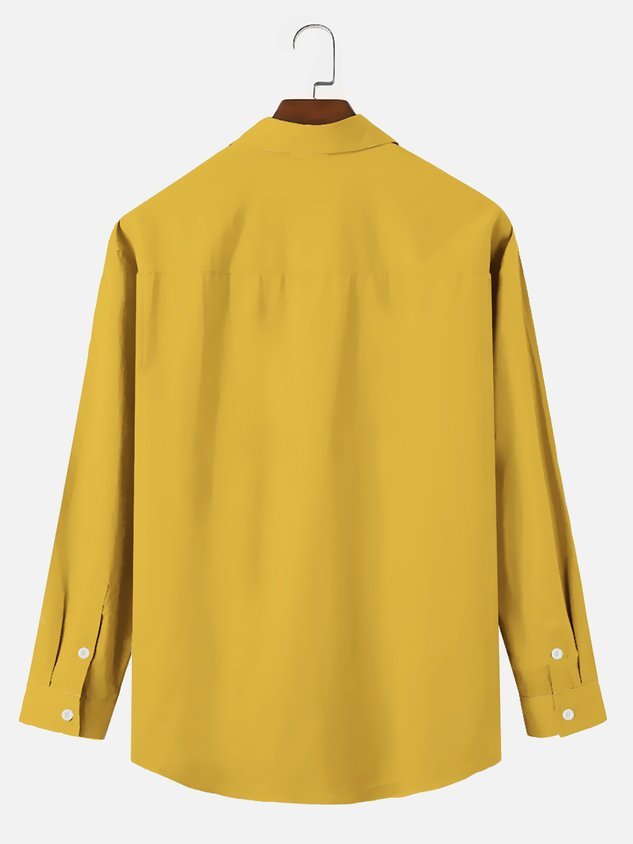 Darkpick 60's Retro Cartoon Men's Hawaiian Shirt Art Stripe Oversized Stretch Long Sleeve Shirts