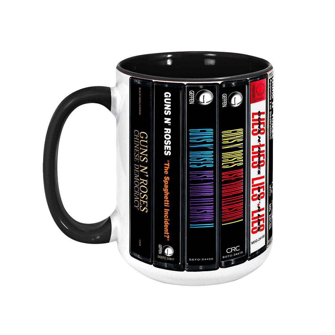 Guns N Roses Albums Cassette Collection Retro Accent Mug