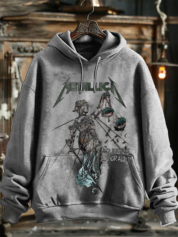 Men's Metallica Neutral Printed Casual  Hoodie Sweatshirt