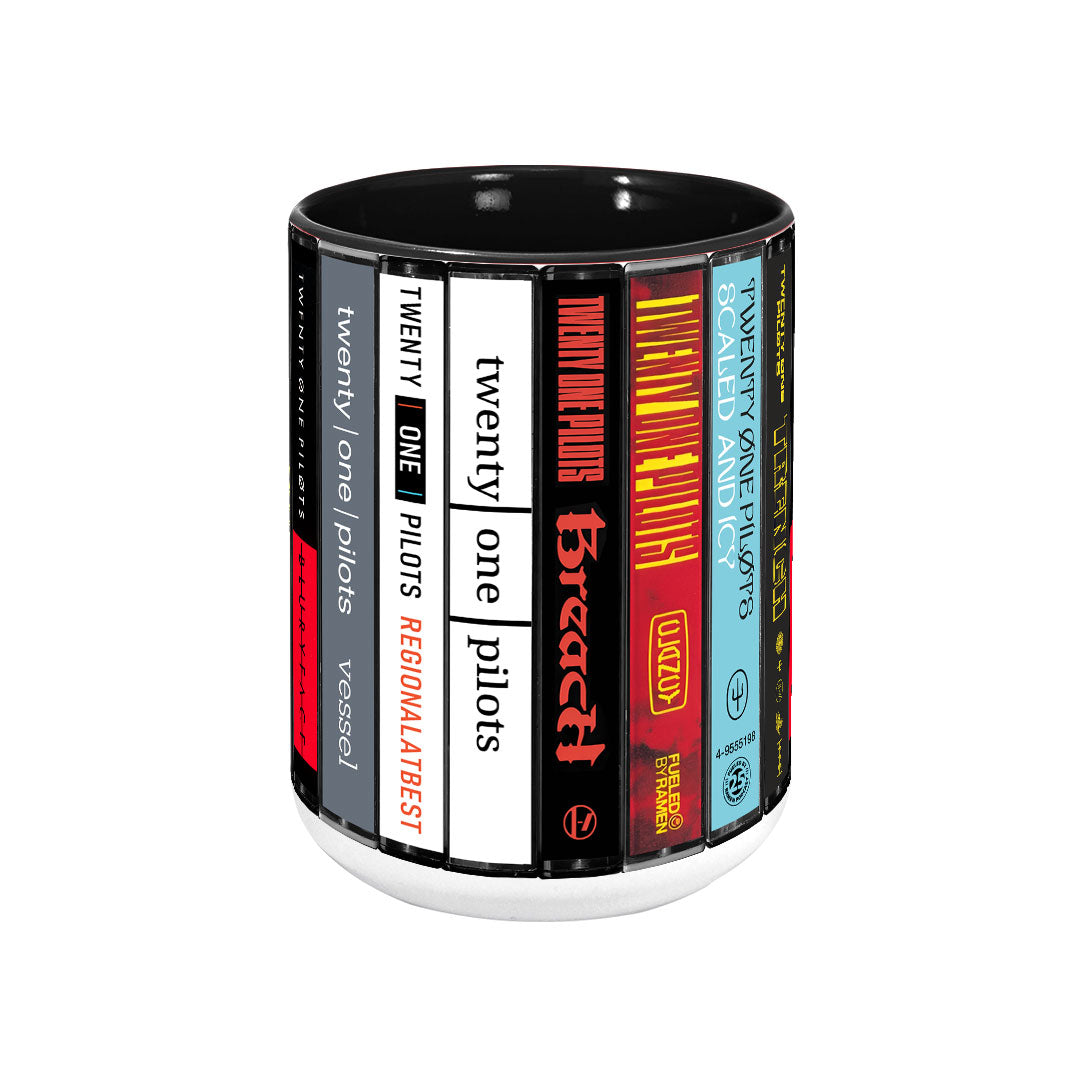 Twenty One Pilot Albums Cassette Collection Retro Accent Mug