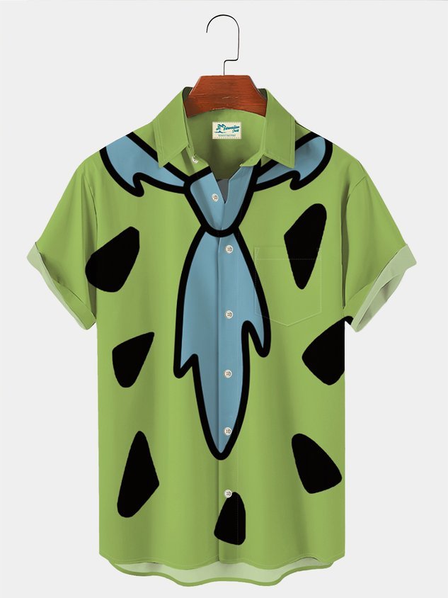 Darkpick Retro Men's Nostalgic Movie Fun Hawaiian Shorts Cartoon Stretch Plus Size Art Board Shorts