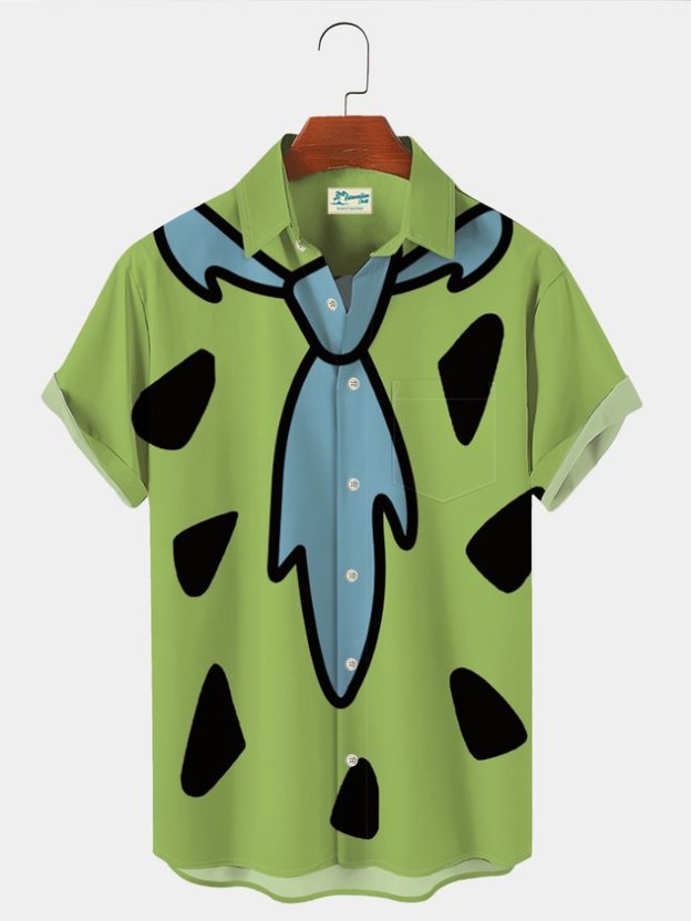 Darkpick Retro Men's Nostalgic Movie Fun Hawaiian Shorts Cartoon Stretch Plus Size Art Board Shorts