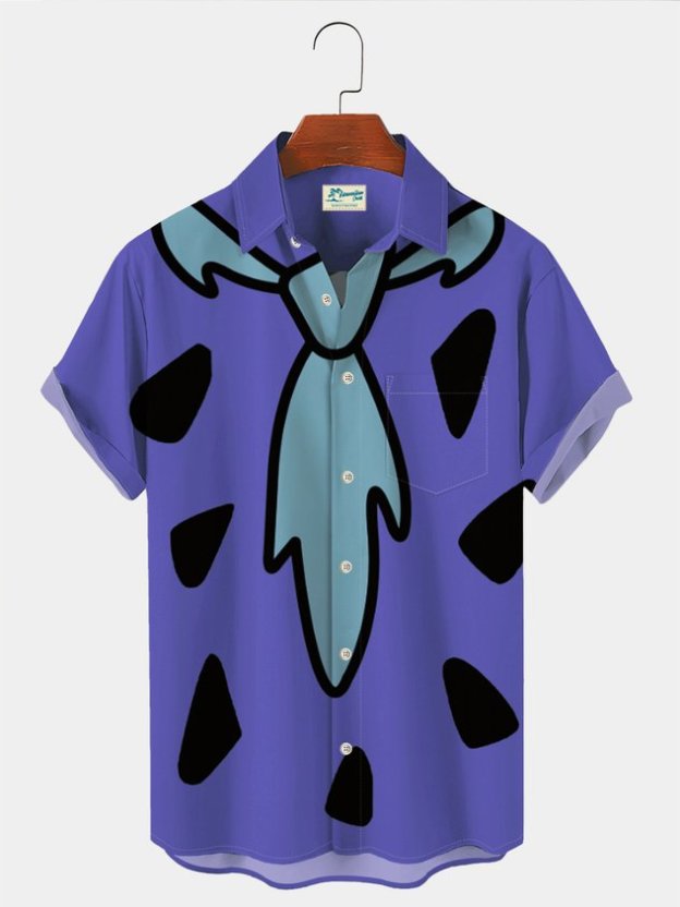 Darkpick Retro Men's Nostalgic Movie Fun Hawaiian Shorts Cartoon Stretch Plus Size Art Board Shorts