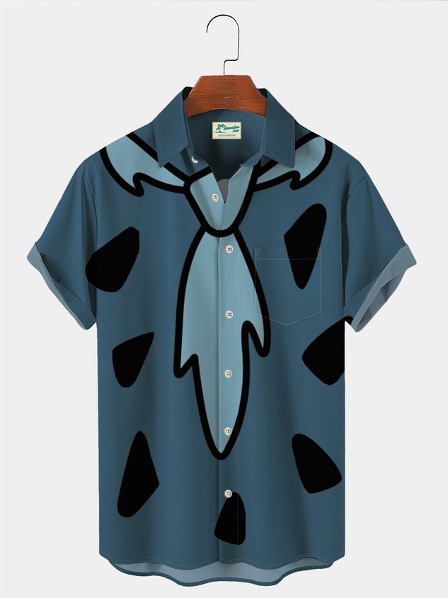 Darkpick Retro Men's Nostalgic Movie Fun Hawaiian Shorts Cartoon Stretch Plus Size Art Board Shorts