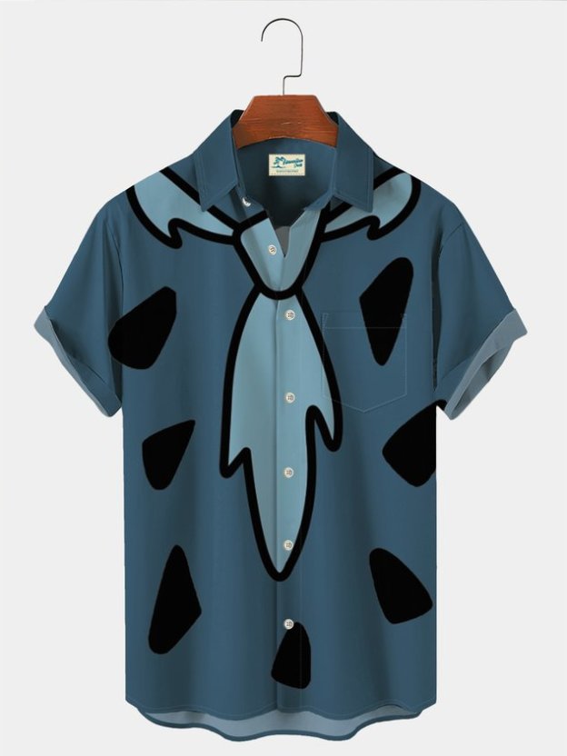 Darkpick Retro Men's Nostalgic Movie Fun Hawaiian Shorts Cartoon Stretch Plus Size Art Board Shorts