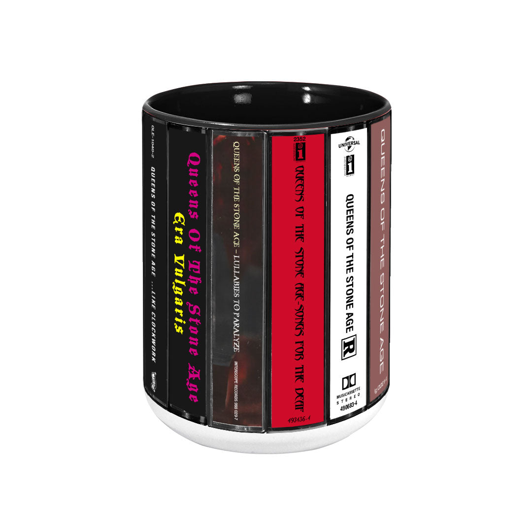 Queens Of The Stone Age Albums Cassette Collection Retro Accent Edge-to-Edge Printed Mug
