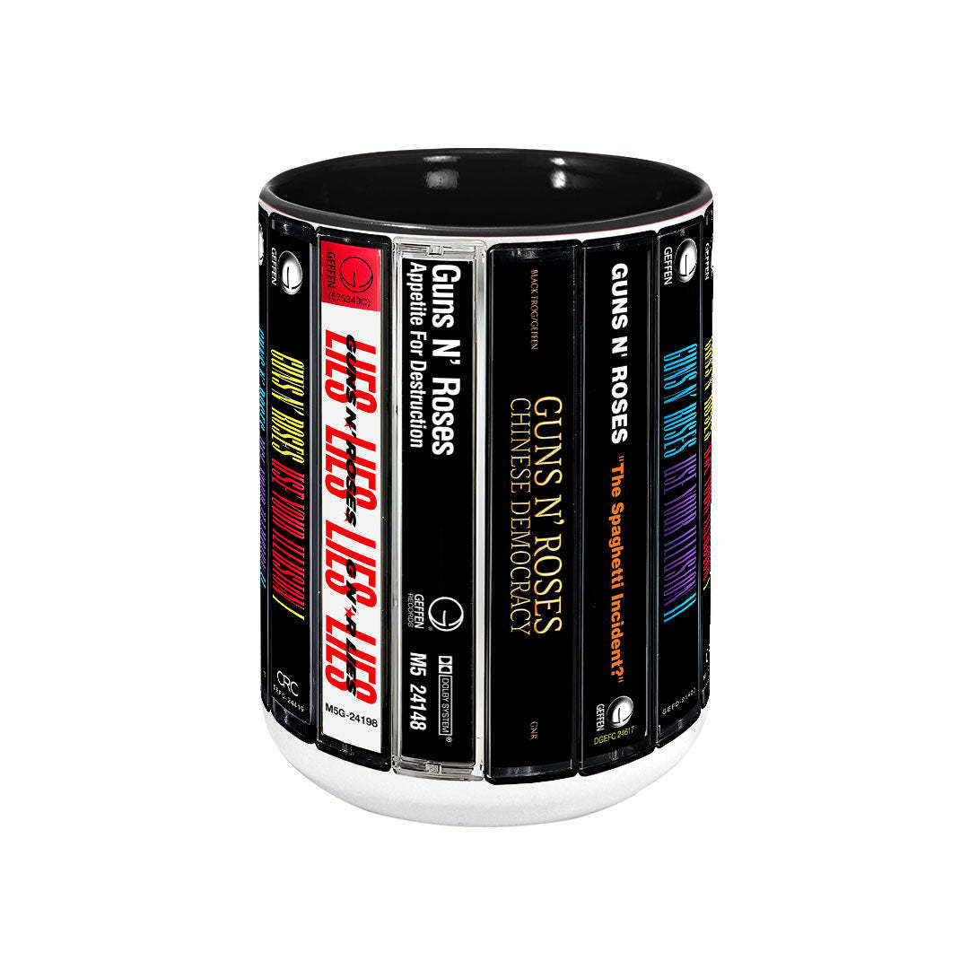 Guns N Roses Albums Cassette Collection Retro Accent Mug