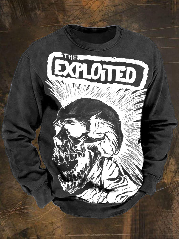 Casual Explotied Print Sweatshirt