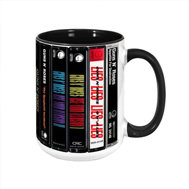 Guns N Roses Albums Cassette Collection Retro Accent Mug