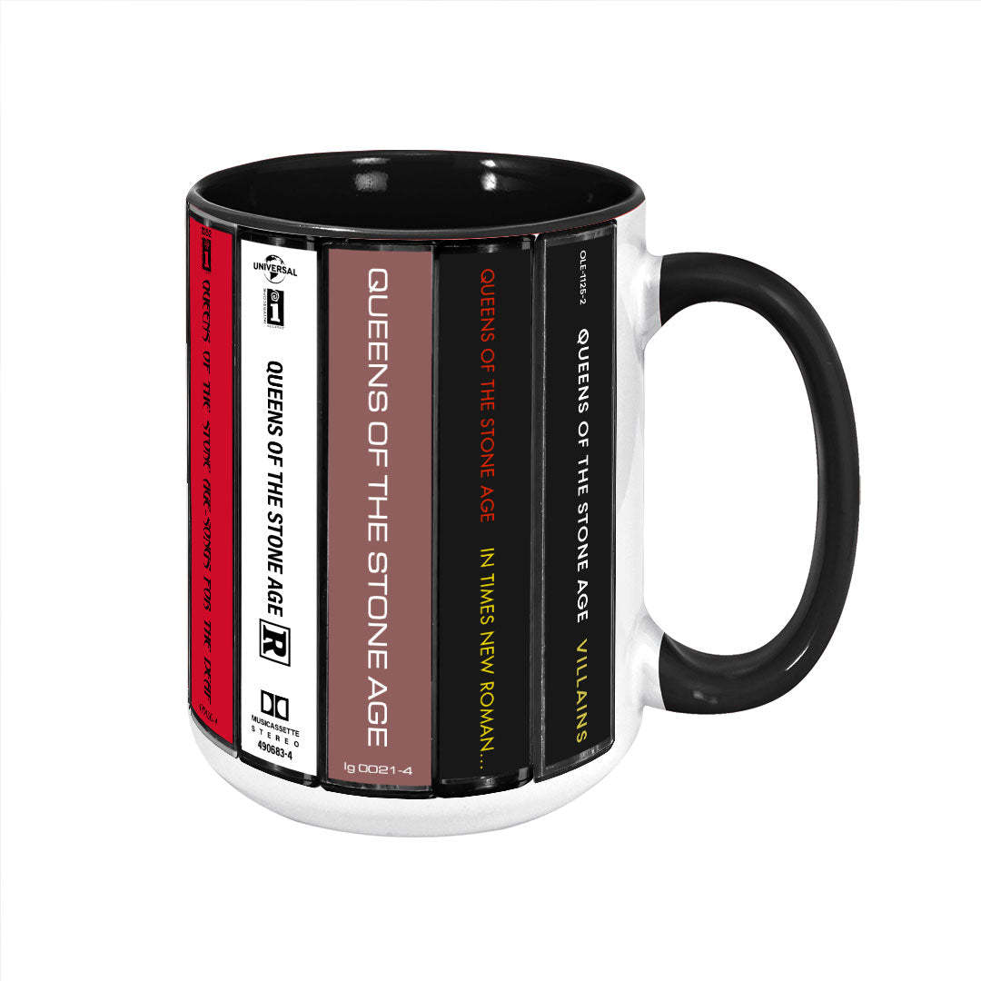 Queens Of The Stone Age Albums Cassette Collection Retro Accent Edge-to-Edge Printed Mug