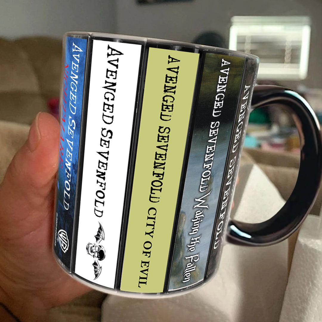Avenged Sevenfold Albums Cassette Collection Retro Accent Edge-to-Edge Printed Mug
