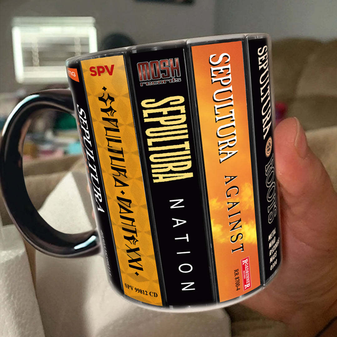 Sepultura Albums Cassette Collection Retro Accent Edge-to-Edge Printed