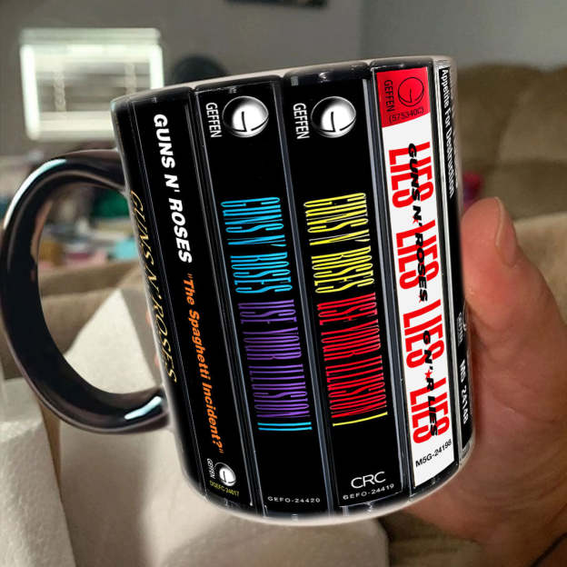Guns N Roses Albums Cassette Collection Retro Accent Mug