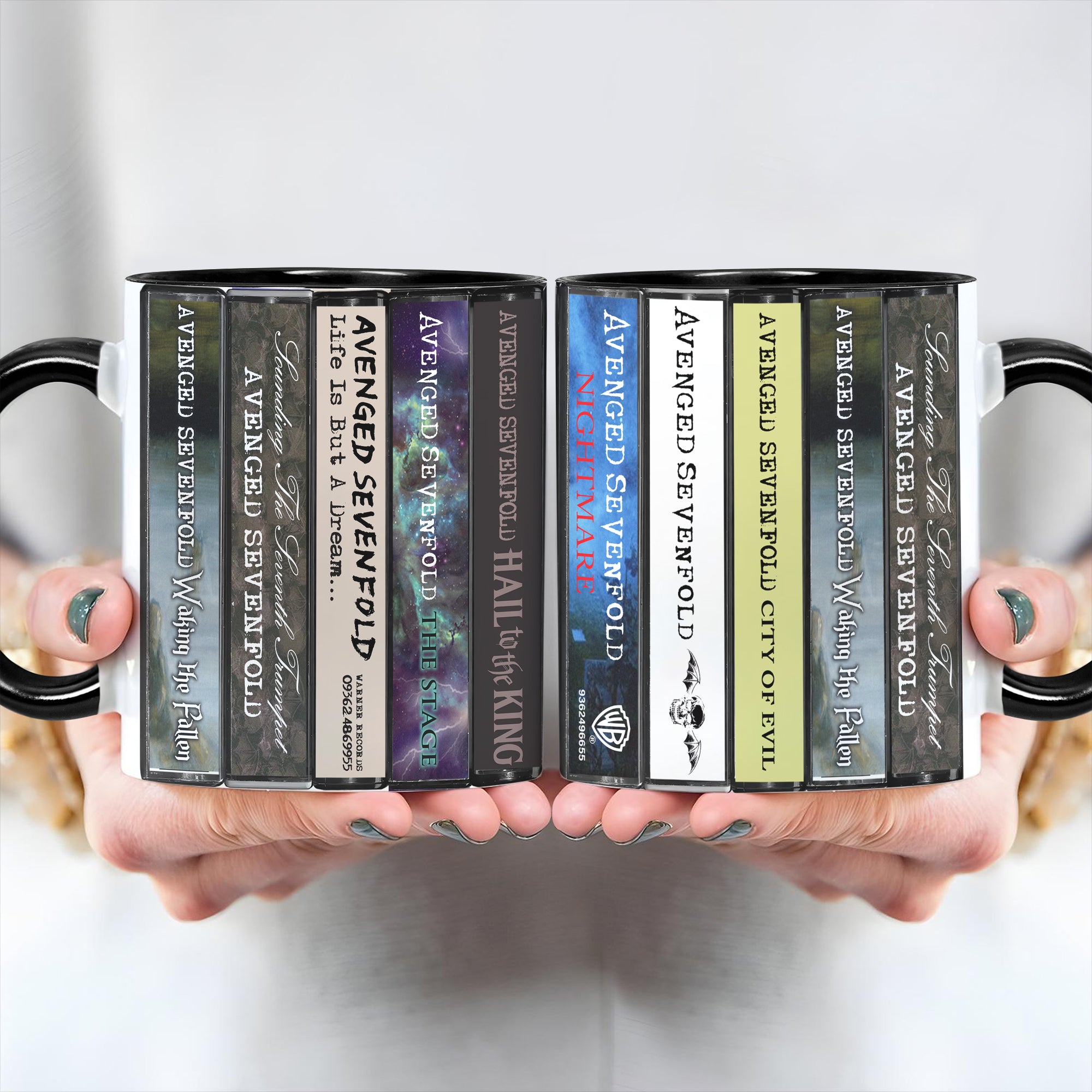Avenged Sevenfold Albums Cassette Collection Retro Accent Edge-to-Edge Printed Mug
