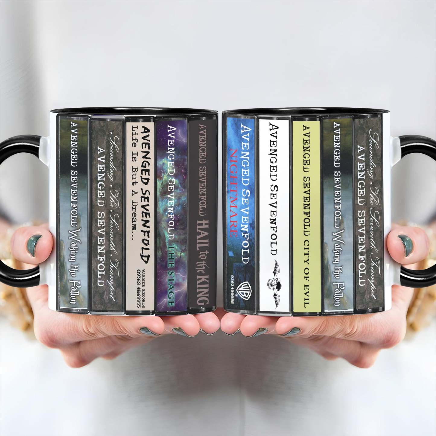 Avenged Sevenfold Albums Cassette Collection Retro Accent Edge-to-Edge Printed Mug