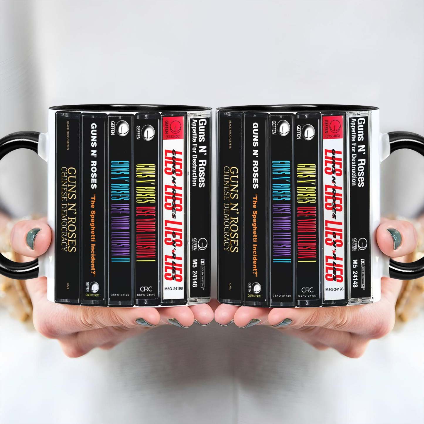Guns N Roses Albums Cassette Collection Retro Accent Mug