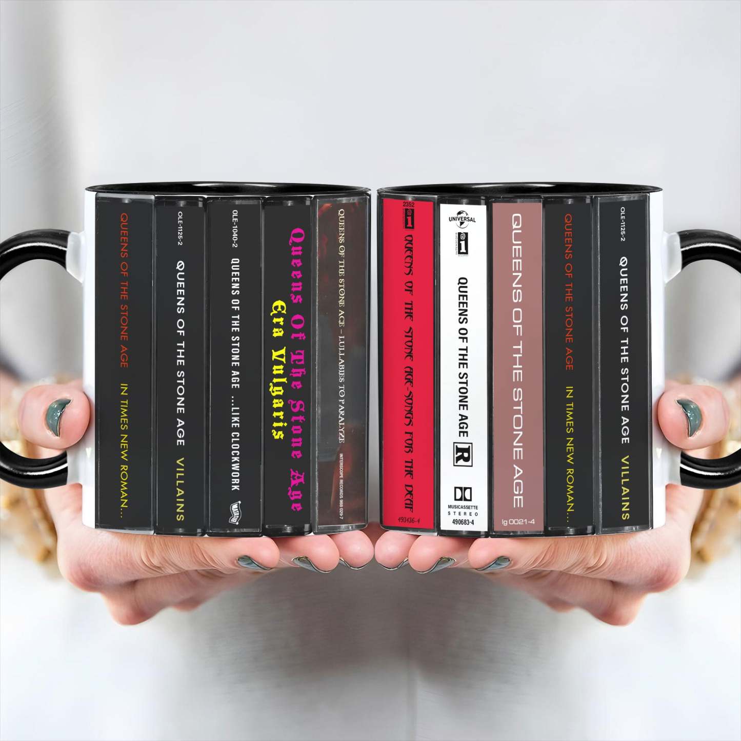 Queens Of The Stone Age Albums Cassette Collection Retro Accent Edge-to-Edge Printed Mug