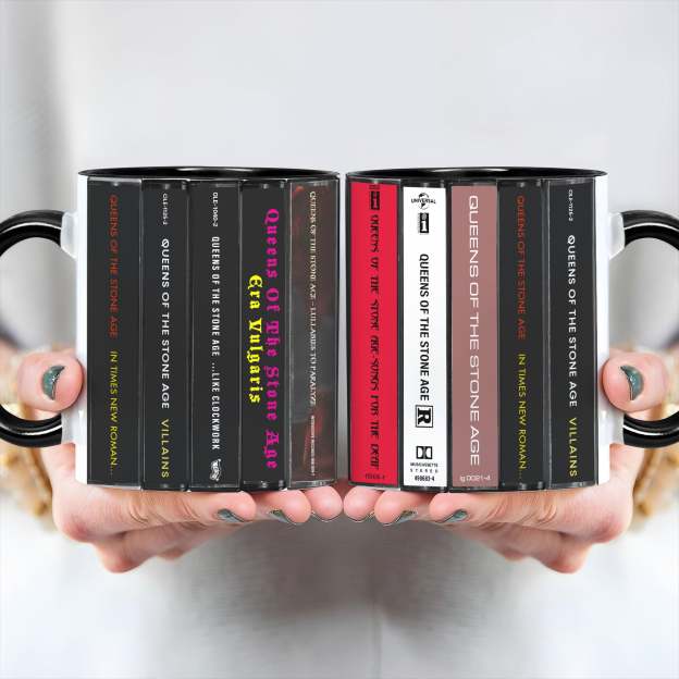 Queens Of The Stone Age Albums Cassette Collection Retro Accent Edge-to-Edge Printed Mug