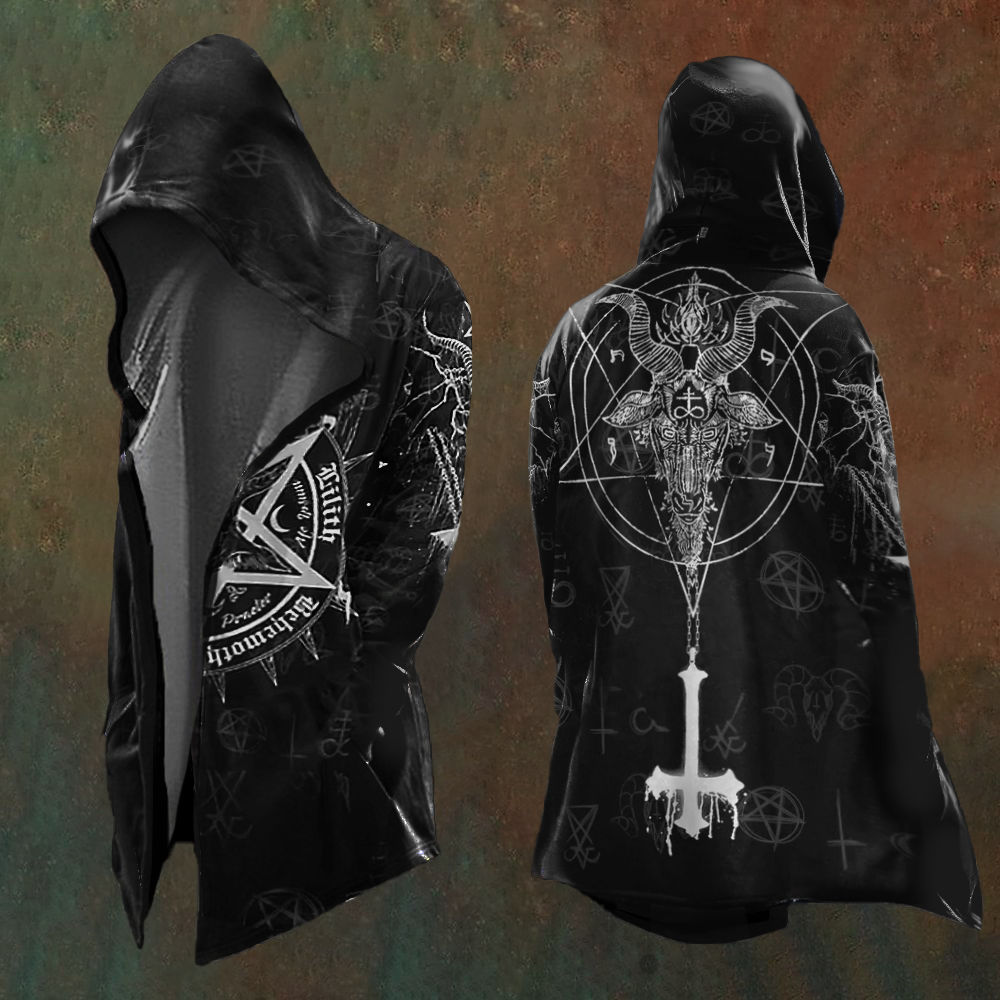 Men's Satanic Goat Skull Hooded Jacket