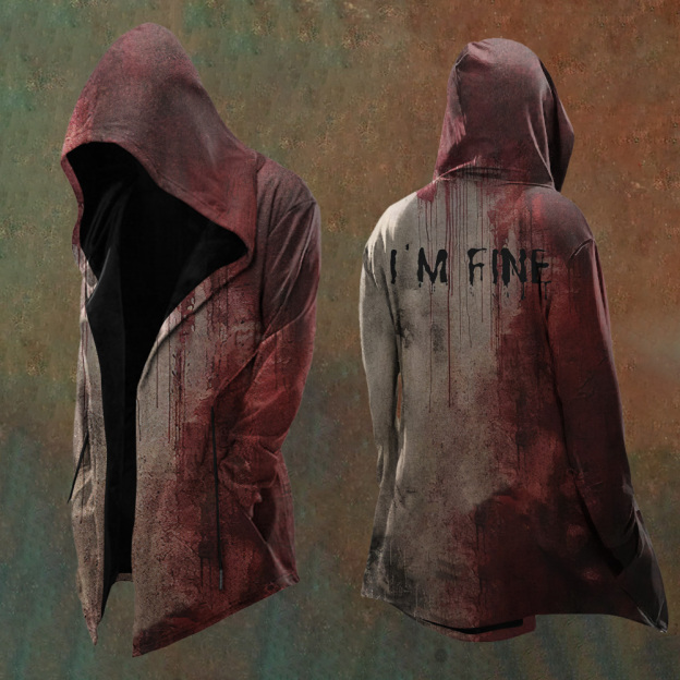 Men's Bloody I AM FINE Causal Hooded Jacket