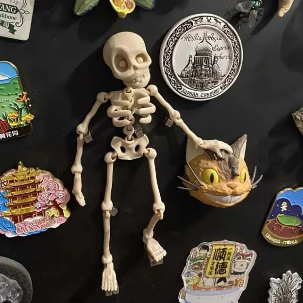 3D Printed Vintage Skeleton Magnetic Figurine 🎃