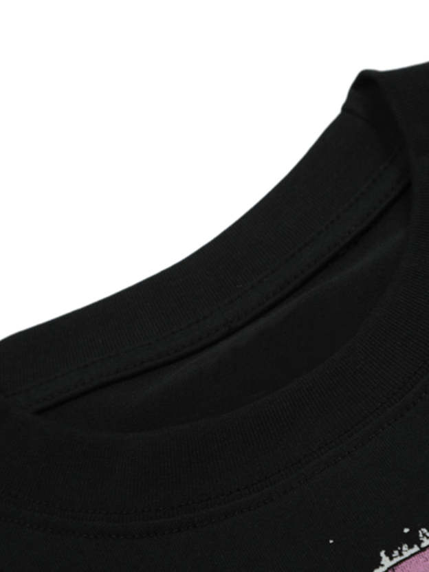 Black Graphic Crew Neck T-Shirt - 