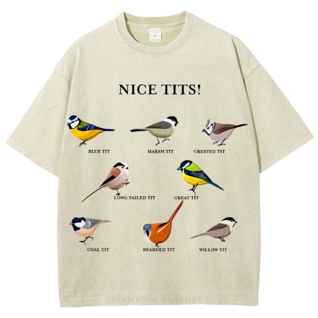 Nice Tits Unisex Vintage Washed Tee