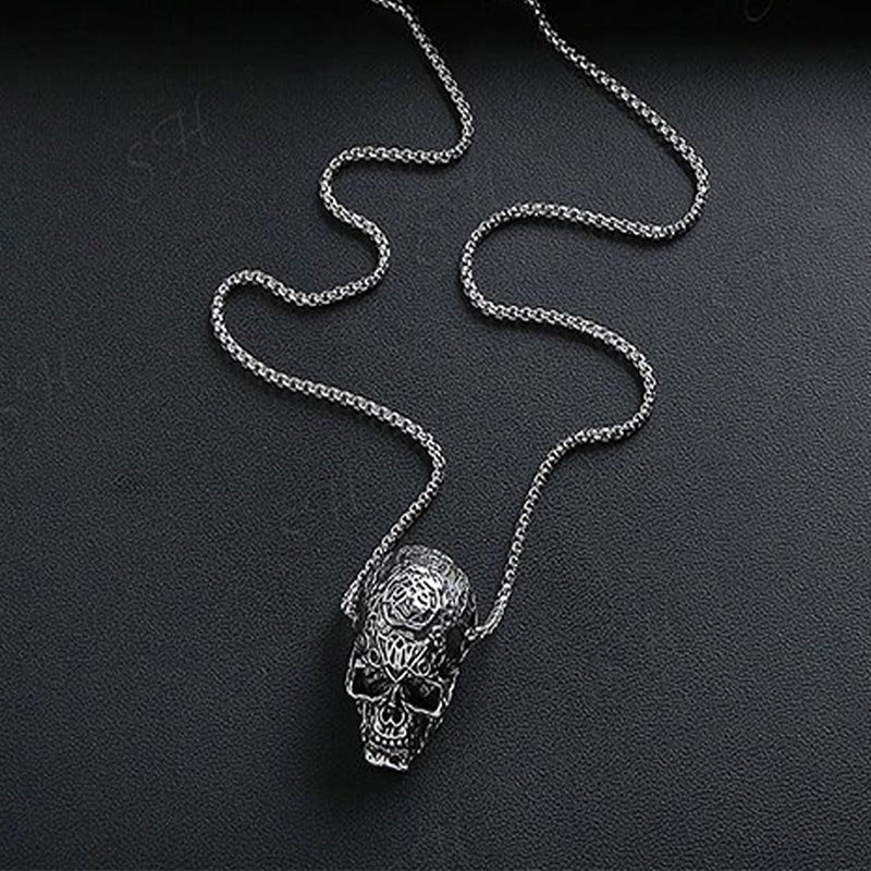 Men's Necklace Punk Rock Retro Demon Skull Pendant Accessories