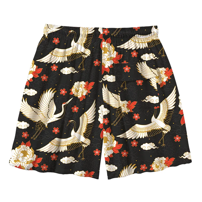  Celestial Cranes And Blossoms Aloha Mens Swim Trunks