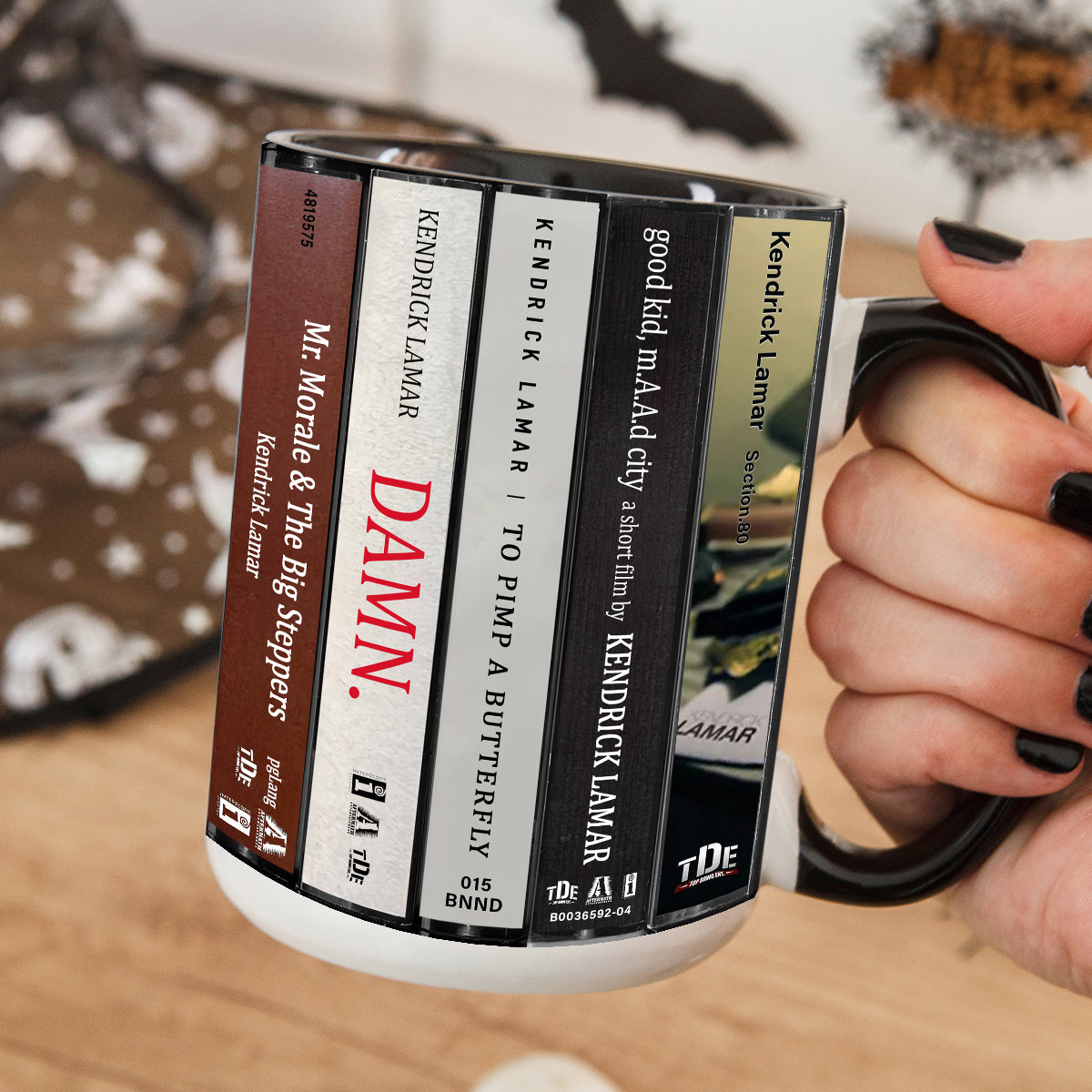 Kendrick Lamar Albums Cassette Collection Retro Accent Edge-to-Edge Printed Mug