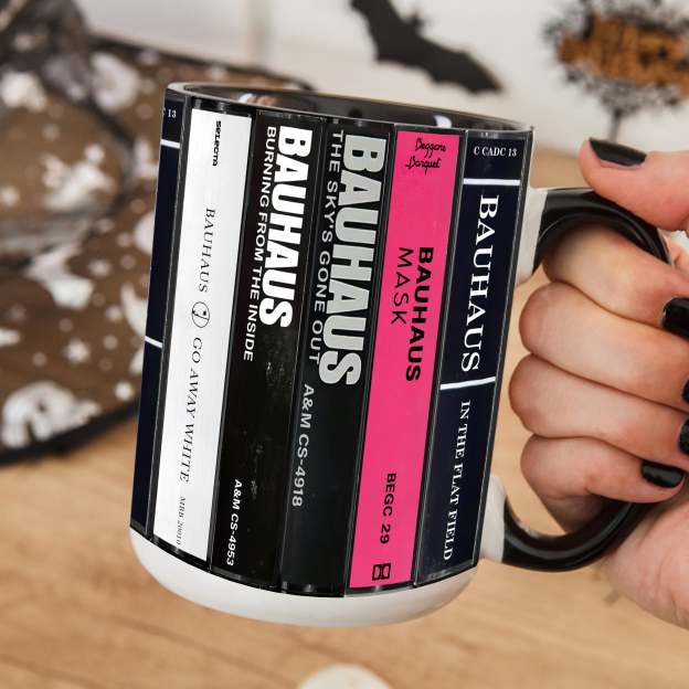 Bauhaus Albums Cassette Collection Retro Accent Edge-to-Edge Printed Mug