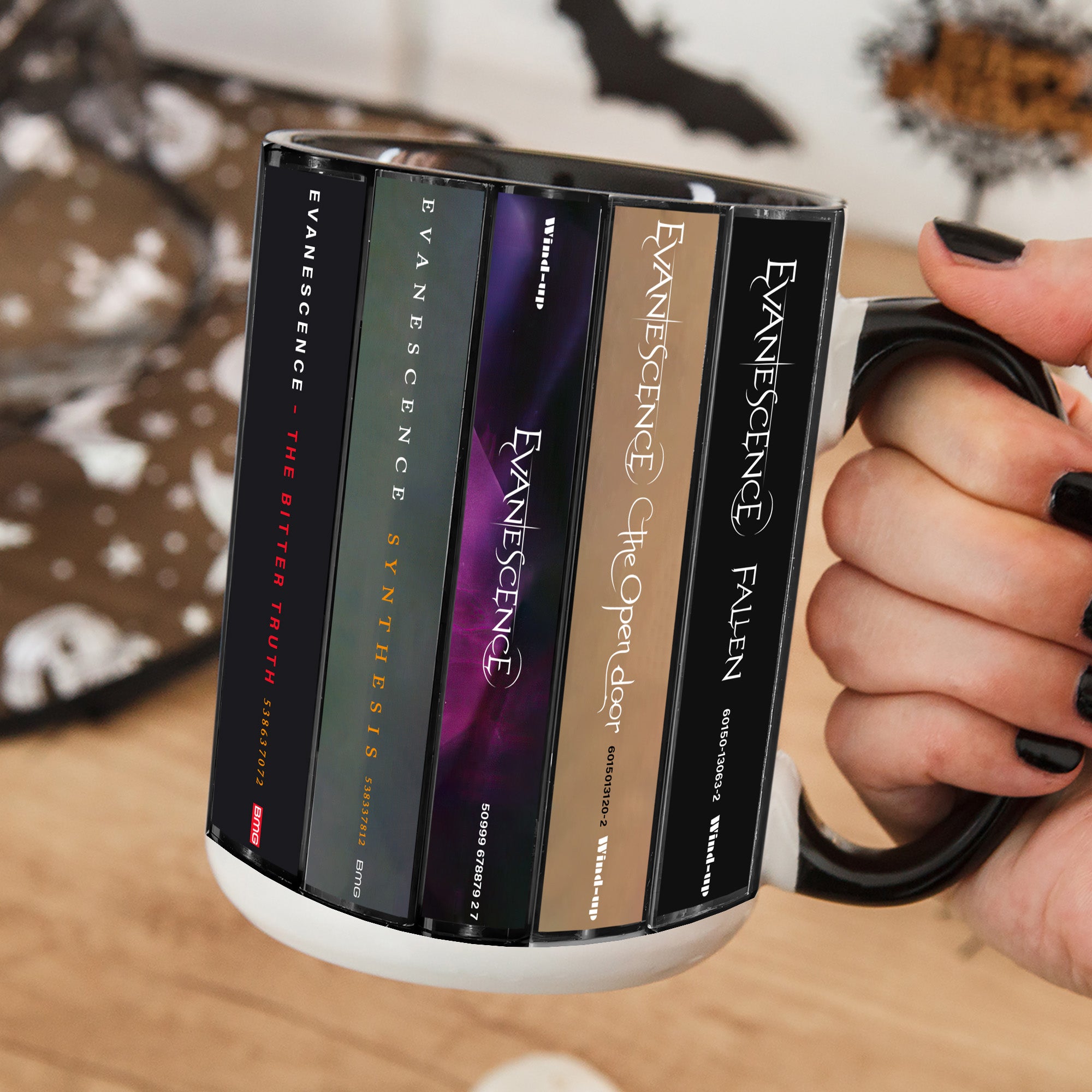 Evanescence Albums Cassette Collection Retro Accent Edge-to-Edge Printed Mug