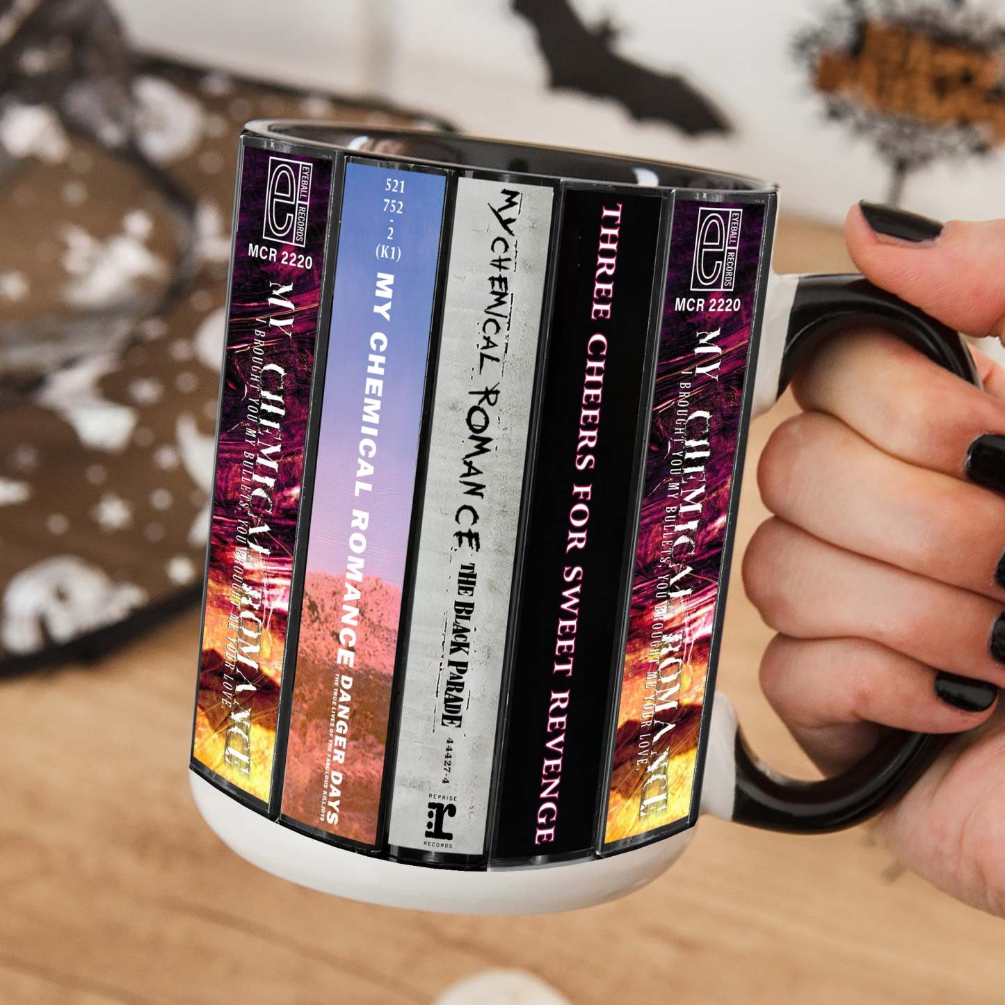 My Chemical Romance Albums Cassette Collection Retro Accent Edge-to-Edge Printed Mug