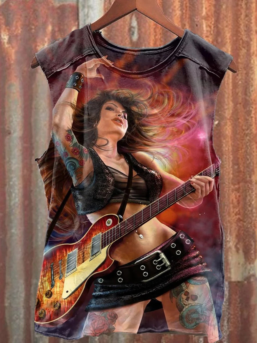 Unisex Retro Sexy Rock Baby Print Cotton Casual Tank Top