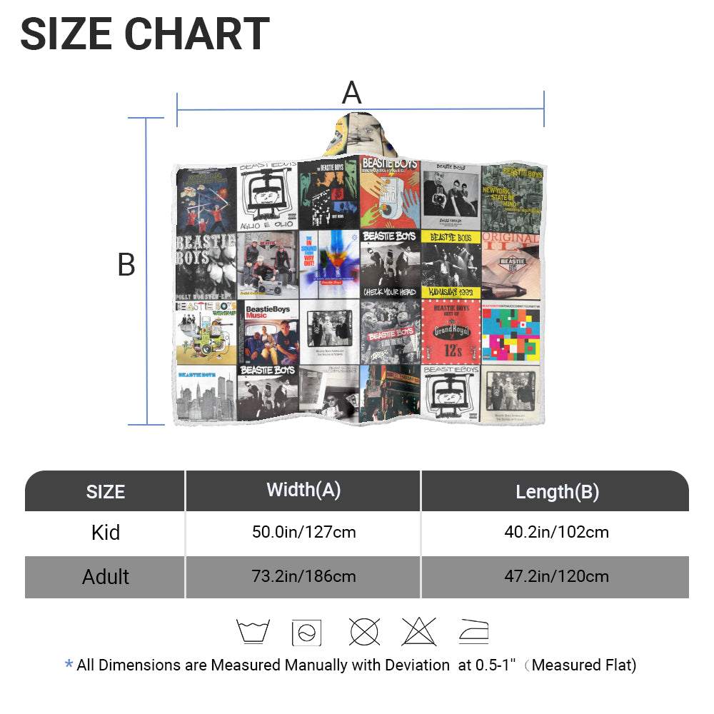 Beastie Boys Wearable Hooded Blanket – Iconic Album Cover Cozy Music Quilt