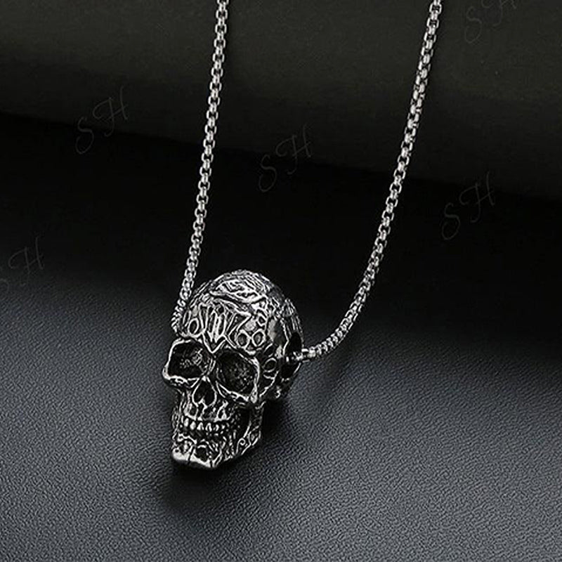 Men's Necklace Punk Rock Retro Demon Skull Pendant Accessories