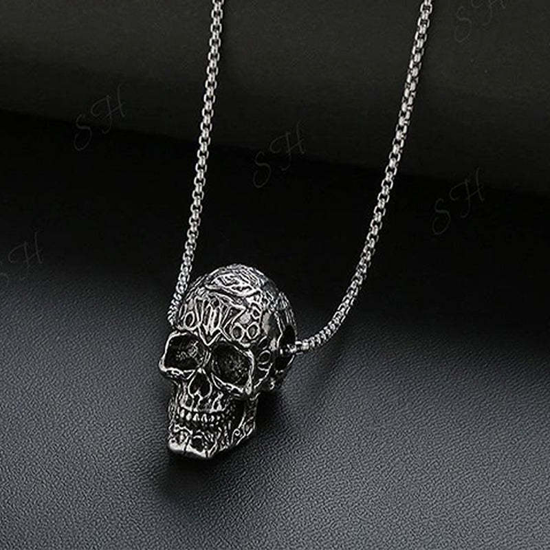 Men's Necklace Punk Rock Retro Demon Skull Pendant Accessories