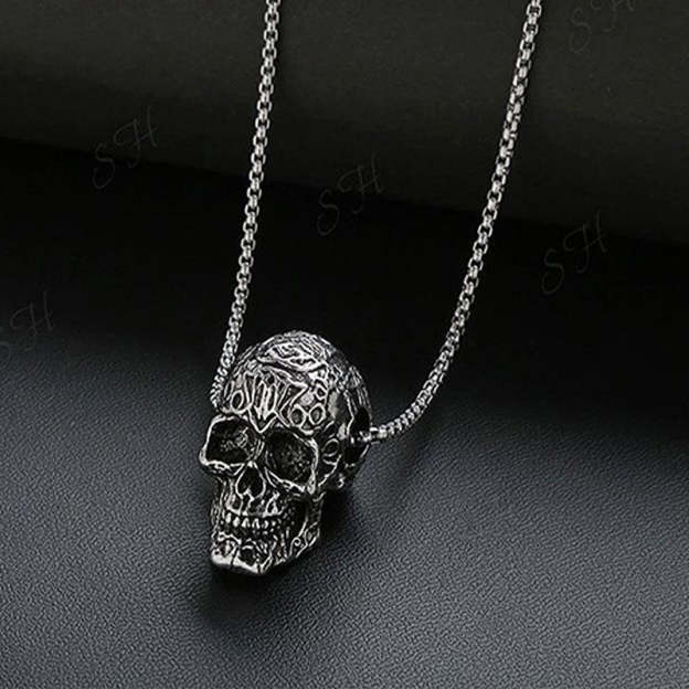Men's Necklace Punk Rock Retro Demon Skull Pendant Accessories