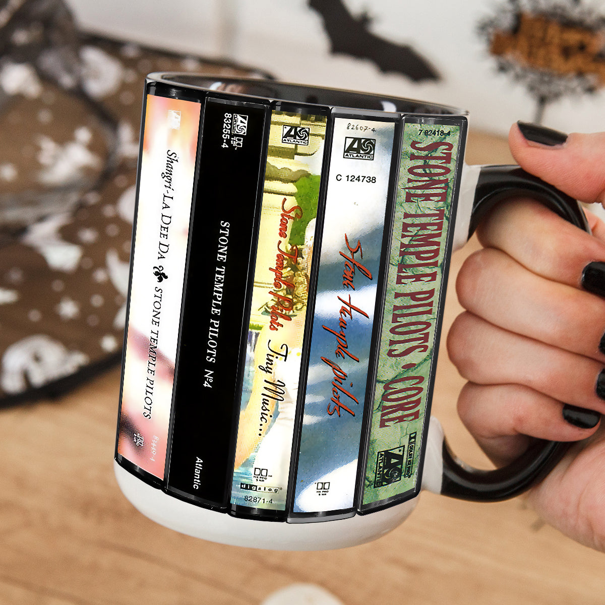 Stone Temple Pilots Albums Cassette Collection Retro Accent Edge-to-Edge Printed Mug