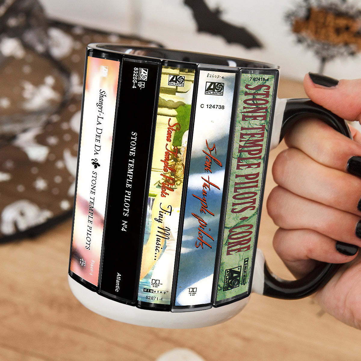 Stone Temple Pilots Albums Cassette Collection Retro Accent Edge-to-Edge Printed Mug